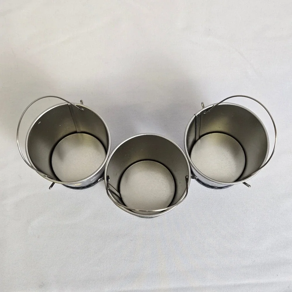 Set of‎ 3 Greenbrier Intl Miniature Halloween Tin Pails Buckets w/ Handles, 2